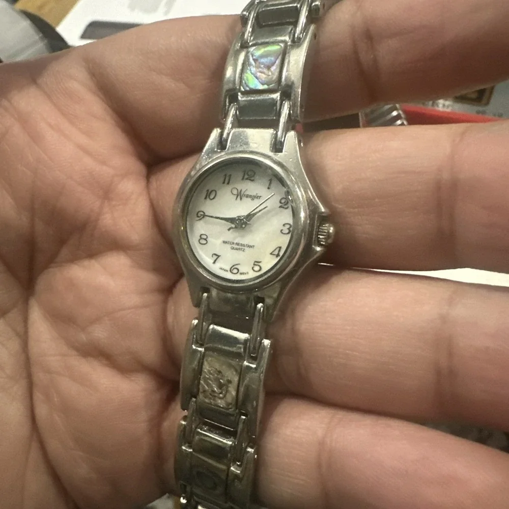 Working Vintage Wrangler Women's Watch Abstract Steel Dainty Band 24mm Fit 6.75